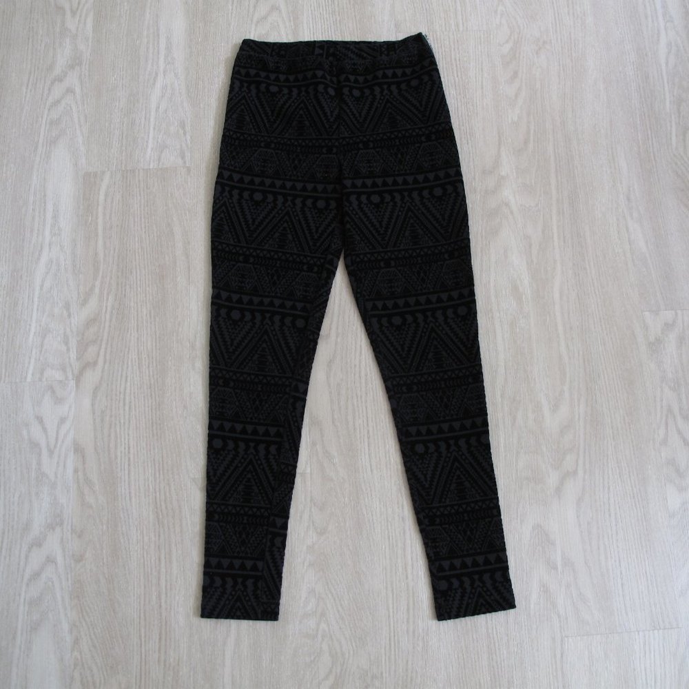 TOPSHOP Black Velvet Geometric Leggings - Picture 6 of 7
